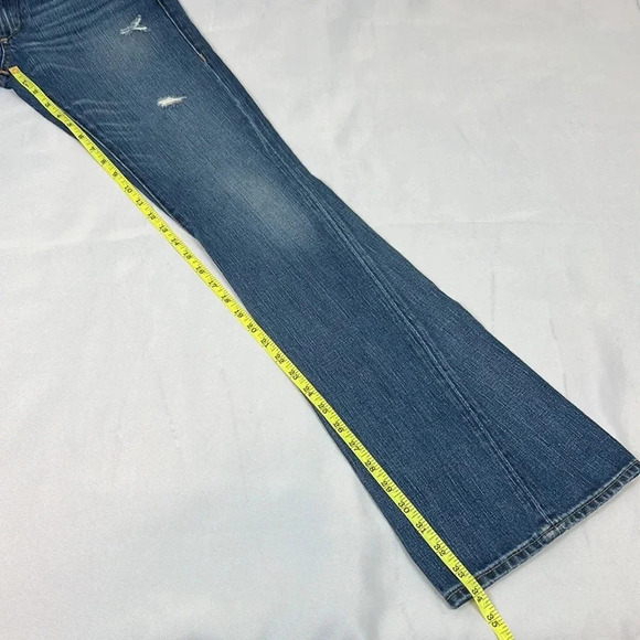 New True Religion Joey Low Rise Flare Flap Pockets Jean Size 27 - Picture 14 of 15